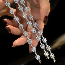 Load image into Gallery viewer, LUOWEND 18K White Gold Real Natural Diamond Bracelet for Women