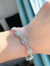 Load image into Gallery viewer, LUOWEND 18K White Gold Real Natural Diamond Bracelet for Women