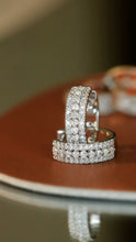 Load image into Gallery viewer, LUOWEND 18K White Gold Natural Diamond Earrings for Women