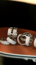 Load image into Gallery viewer, LUOWEND 18K White Gold Natural Diamond Earrings for Women