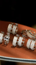 Load image into Gallery viewer, LUOWEND 18K White Gold Natural Diamond Earrings for Women