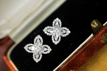 Load image into Gallery viewer, LUOWEND 18K White Gold Real Natural Diamond Earrings and Necklace for Women