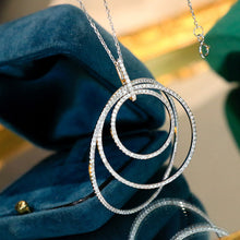 Load image into Gallery viewer, LUOWEND 18K White Gold Real Natural Diamond Pendant Necklace for Women