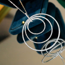 Load image into Gallery viewer, LUOWEND 18K White Gold Real Natural Diamond Pendant Necklace for Women