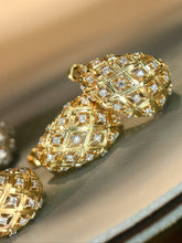 Load image into Gallery viewer, LUOWEND 18K White/Yellow Gold Natural Diamond Earrings for Women