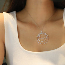 Load image into Gallery viewer, LUOWEND 18K White Gold Real Natural Diamond Pendant Necklace for Women