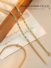 Load image into Gallery viewer, LUOWEND 18K Yellow Gold Natural Emerald Bracelet for Women