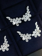 Load image into Gallery viewer, LUOWEND 18K White Gold Natural Diamond Earrings for Women