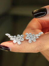 Load image into Gallery viewer, LUOWEND 18K White Gold Natural Diamond Earrings for Women