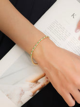 Load image into Gallery viewer, LUOWEND 18K Yellow Gold Natural Emerald Bracelet for Women