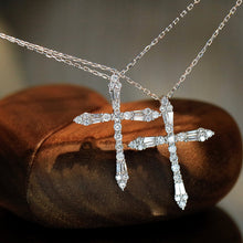 Load image into Gallery viewer, LUOWEND 18K White Gold Real Natural Diamond Pendant Necklace for Women