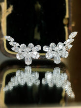 Load image into Gallery viewer, LUOWEND 18K White Gold Natural Diamond Earrings for Women