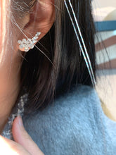 Load image into Gallery viewer, LUOWEND 18K White Gold Natural Diamond Earrings for Women