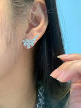 Load image into Gallery viewer, LUOWEND 18K White Gold Natural Diamond Earrings for Women