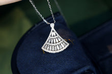 Load image into Gallery viewer, LUOWEND 18K White Gold Real Natural Diamond Pendant Necklace for Women
