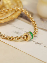 Load image into Gallery viewer, LUOWEND 18K Yellow Gold Natural Emerald Bracelet for Women