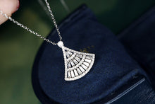 Load image into Gallery viewer, LUOWEND 18K White Gold Real Natural Diamond Pendant Necklace for Women