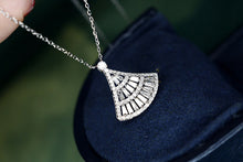 Load image into Gallery viewer, LUOWEND 18K White Gold Real Natural Diamond Pendant Necklace for Women