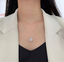 Load image into Gallery viewer, LUOWEND 18K White Gold Real Natural Diamond Pendant Necklace for Women