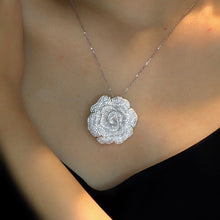 Load image into Gallery viewer, LUOWEND 18K White Gold Real Natural Diamond Pendant Necklace for Women