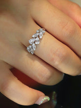 Load image into Gallery viewer, LUOWEND 18K White Gold Natural Diamond Ring for Women