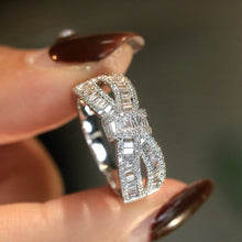 Load image into Gallery viewer, LUOWEND 18K White Gold Real Natural Diamond Ring for Women