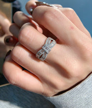 Load image into Gallery viewer, LUOWEND 18K White Gold Real Natural Diamond Ring for Women