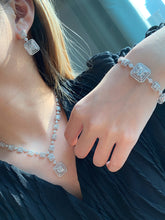 Load image into Gallery viewer, LUOWEND 18K White Gold Real Natural Diamond Jewelry Set for Women