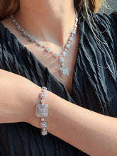 Load image into Gallery viewer, LUOWEND 18K White Gold Real Natural Diamond Jewelry Set for Women