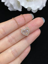 Load image into Gallery viewer, LUOWEND 18K Rose Gold Real Natural Diamond Necklace for Women