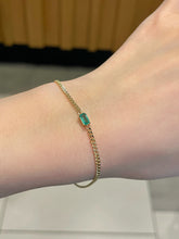 Load image into Gallery viewer, LUOWEND 18K Yellow Gold Natural Emerald Bracelet for Women