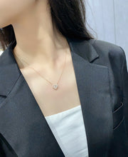 Load image into Gallery viewer, LUOWEND 18K Rose Gold Real Natural Diamond Necklace for Women