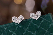 Load image into Gallery viewer, LUOWEND 18K White Gold Natural Diamond Stud Earrings for Women