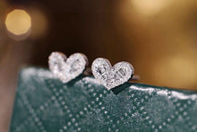 Load image into Gallery viewer, LUOWEND 18K White Gold Natural Diamond Stud Earrings for Women