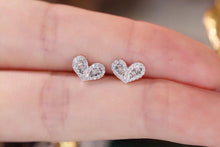 Load image into Gallery viewer, LUOWEND 18K White Gold Natural Diamond Stud Earrings for Women