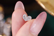 Load image into Gallery viewer, LUOWEND 18K White Gold Natural Diamond Stud Earrings for Women