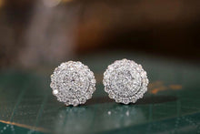 Load image into Gallery viewer, LUOWEND 18K White Gold Natural Diamond Stud Earrings for Women