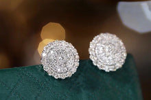 Load image into Gallery viewer, LUOWEND 18K White Gold Natural Diamond Stud Earrings for Women