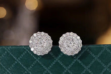 Load image into Gallery viewer, LUOWEND 18K White Gold Natural Diamond Stud Earrings for Women