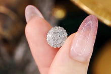 Load image into Gallery viewer, LUOWEND 18K White Gold Natural Diamond Stud Earrings for Women