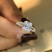 Load image into Gallery viewer, LUOWEND 18K White Gold Real Natural Diamond Ring for Women