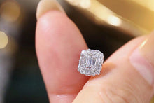Load image into Gallery viewer, LUOWEND 18K White Gold Natural Diamond Stud Earrings for Women