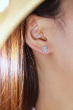 Load image into Gallery viewer, LUOWEND 18K White Gold Natural Diamond Stud Earrings for Women