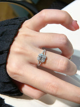 Load image into Gallery viewer, LUOWEND 18K White Gold Real Natural Diamond Ring for Women