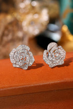 Load image into Gallery viewer, LUOWEND 18K White Gold Natural Diamond Stud Earrings for Women
