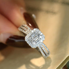 Load image into Gallery viewer, LUOWEND 18K White Gold Real Natural Diamond Ring for Women
