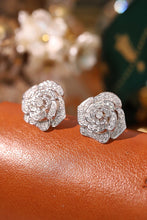 Load image into Gallery viewer, LUOWEND 18K White Gold Natural Diamond Stud Earrings for Women