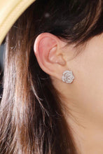 Load image into Gallery viewer, LUOWEND 18K White Gold Natural Diamond Stud Earrings for Women