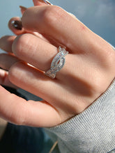 Load image into Gallery viewer, LUOWEND 18K White Gold Real Natural Diamond Ring for Women