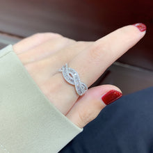Load image into Gallery viewer, LUOWEND 18K White Gold Real Natural Diamond Ring for Women